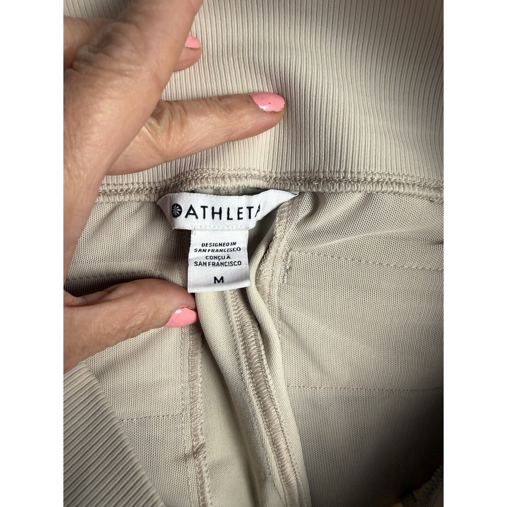Athleta Brooklyn Jogger Womens M Beige Cream Travel Athleisure Pants - Picture 3 of 9